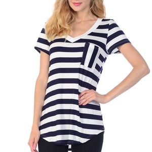 STRIPE V-NECK TOP